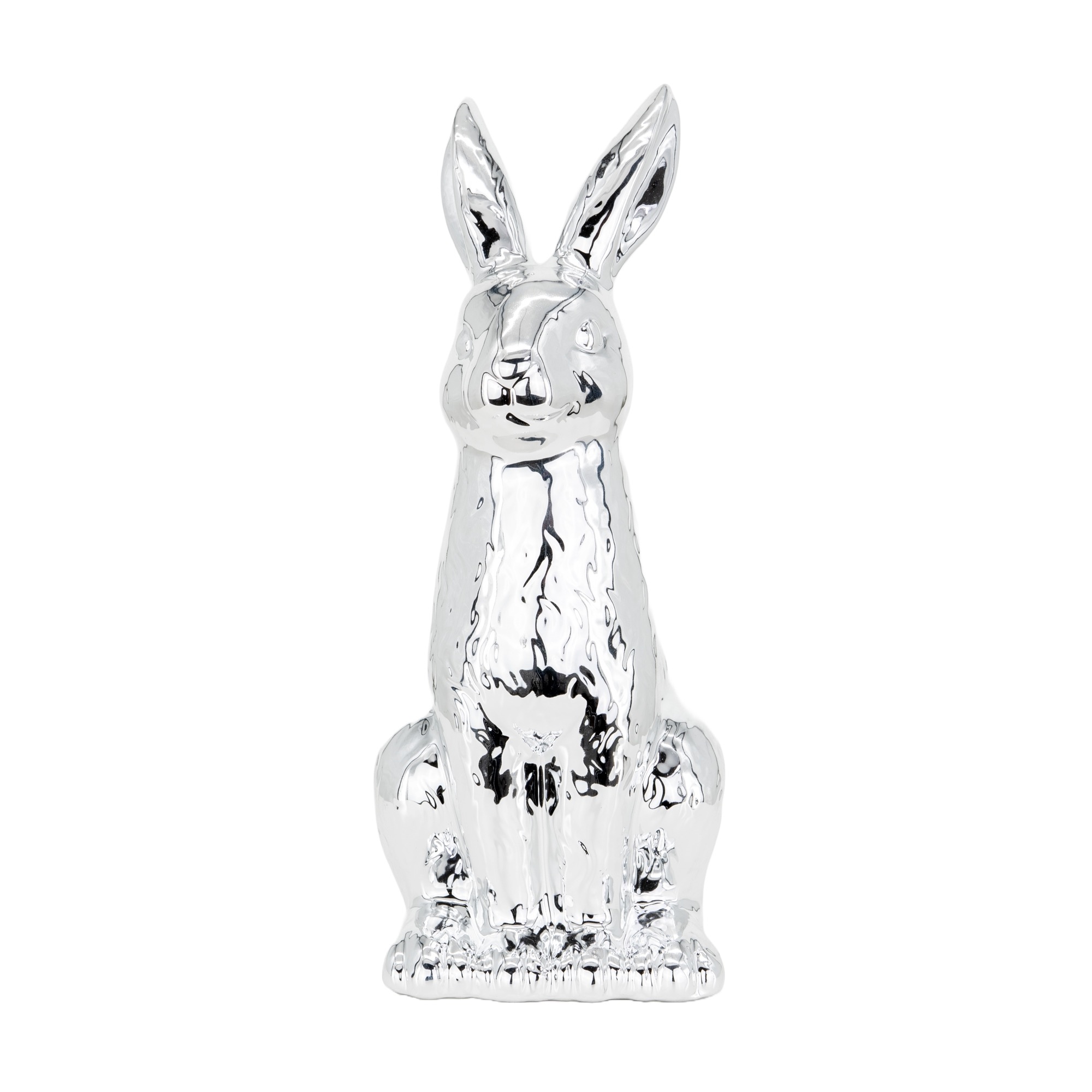 Keramik Hase XL silber